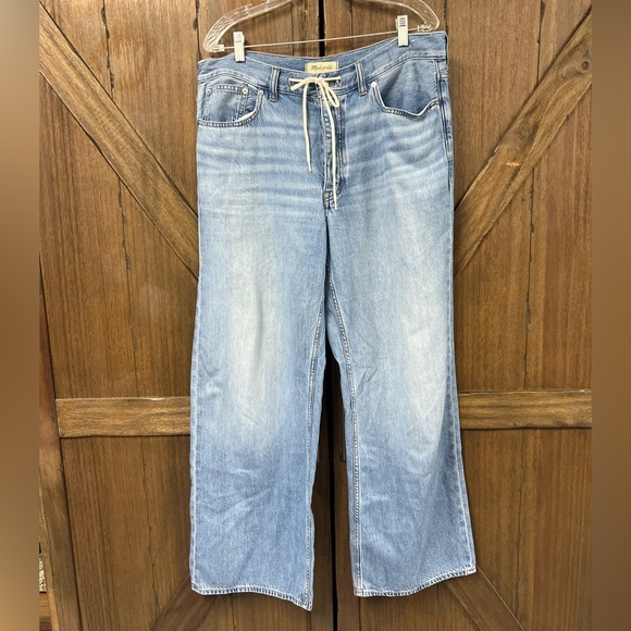 Madewell Low-Slung Baggy High Rise Jean: Airy Denim Edition Hambley Wash Size 30 - Picture 4 of 10